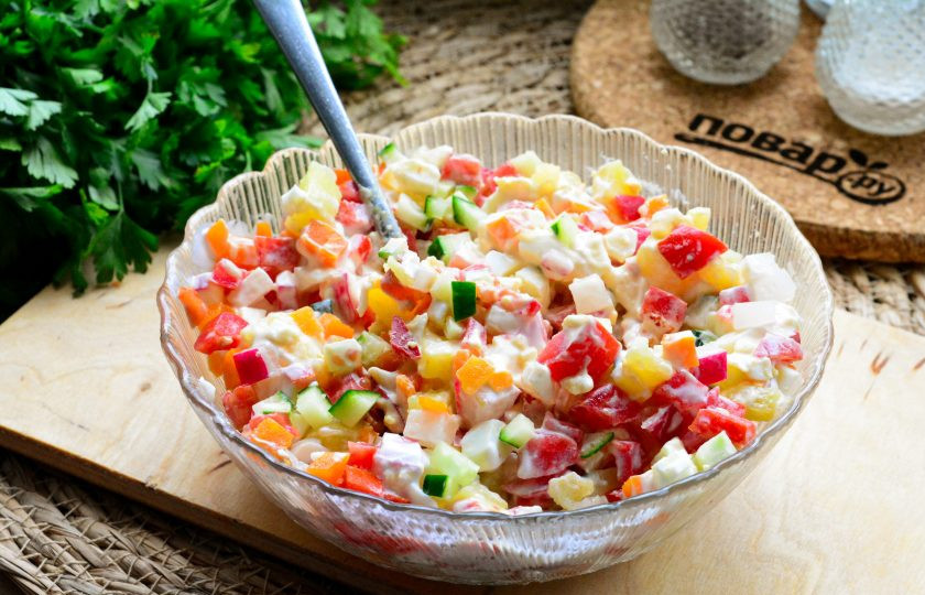 1. Этап. Салат Осенняя палитра: Перемешайте все ингредиенты — салат готов.