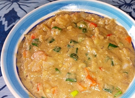 1. Этап. Необычная каша из тыквы: 7. Выключите огонь и сразу подавайте кашу, пока она горячая.