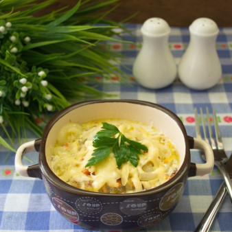 Драники в горшочках с мясом