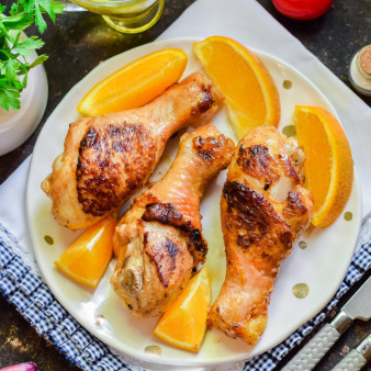 Куриные ножки с апельсинами в духовке