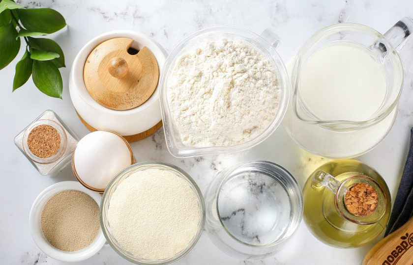 1. Этап. Толстые блинчики: Подготовьте все ингредиенты.