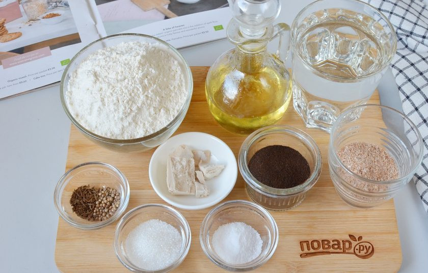 1. Этап. Рецепт хлеба с солодом: Подготовьте необходимые ингредиенты. Приступим!