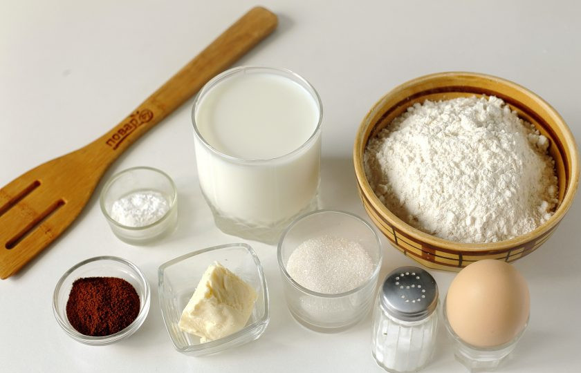 1. Этап. Кофейные панкейки: Подготовьте все ингредиенты.