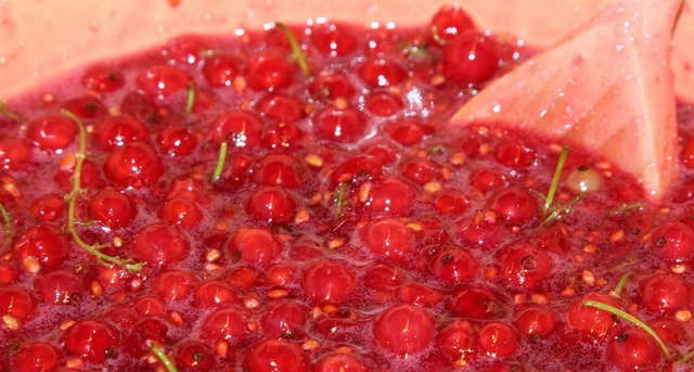 1. Этап. Желе из красной смородины 5-минутка: 4. Огонь нужен максимальный, чтобы процесс варки занял не более 5 минут. Все время ягоды нужно активно перемешивать.