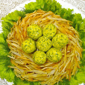 Салат Гнездо глухаря (простой рецепт)