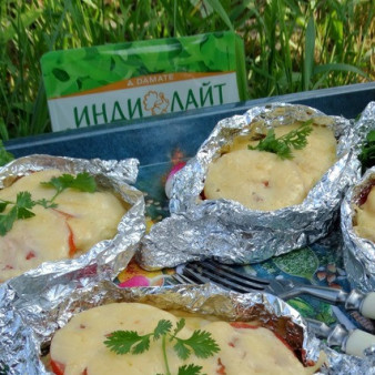 Индейка под шубой на гриле