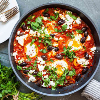 Shakshuka with Feta, Olives, and Peppers