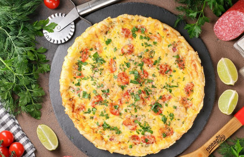 1. Этап. Пицца с горчичным соусом: Пицца с горчичным соусом готова. Приятного аппетита!