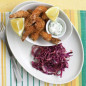 Crispy Shrimp with Tartar Sauce and Red-Cabbage Slaw