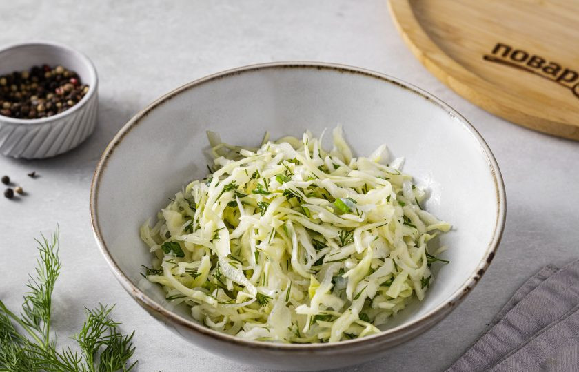 1. Этап. Постный салат с капустой: Постный салат с капустой готов, приятного аппетита!