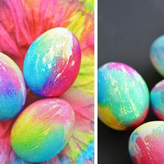 Радужные яйца на Пасху