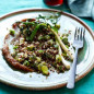 Quinoa Salad with Grilled Scallions, Favas, and Dates
