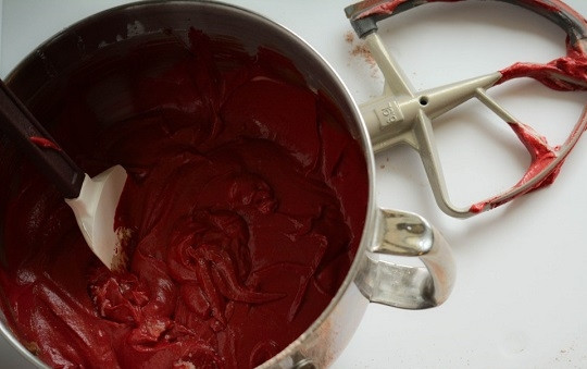 1. Этап. Капкейки Красный бархат на кефире: 6. Все, тесто на капкейки 