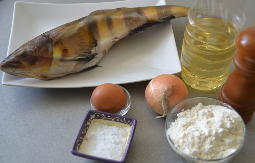 1. Этап. Терпуг, жареный на сковороде: Подготовьте ингредиенты.