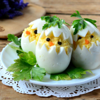 Вареные яйца на Пасху Цыплята