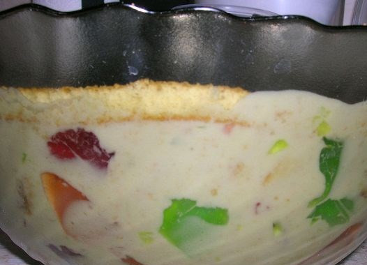 1. Этап. Торт Разбитое стекло: Ставим торт в холодильник на ночь (9-10 часов).