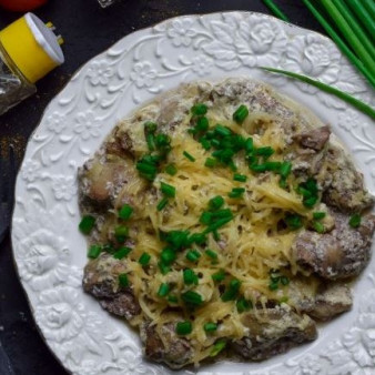 Тушеная печень индейки