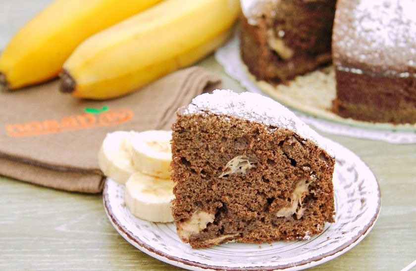 1. Этап. Шоколадно-банановый пирог: Шоколадно-банановый пирог готов. Приятного аппетита!