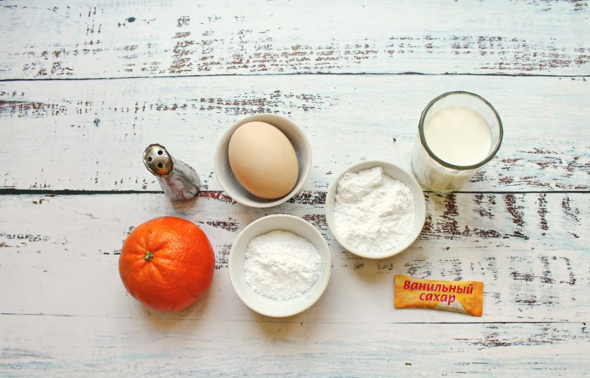 1. Этап. Меренговый рулет с мандаринами: Подготовьте все необходимые ингредиенты для приготовления меренгового рулета с мандаринами.