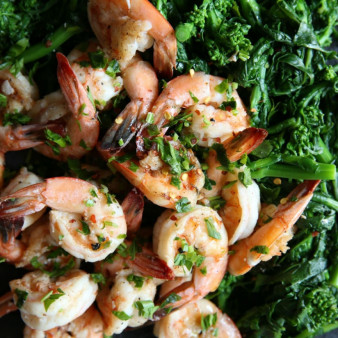 Brown Butter Shrimp with Spicy Broccoli Rabe