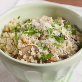 Mushroom Risotto with Riced Cauliflower Medley