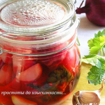 Маринованные овощи с мелиссой