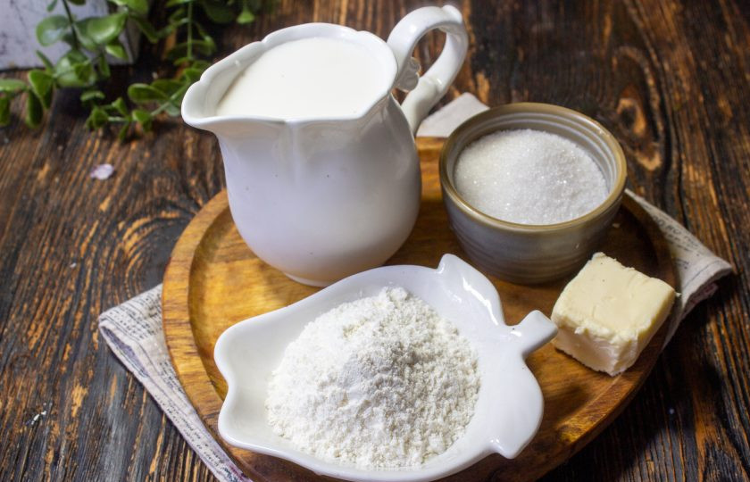 1. Этап. Пудинг из муки: Подготовьте необходимые продукты по списку.