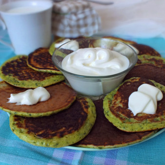 Оладьи со шпинатом