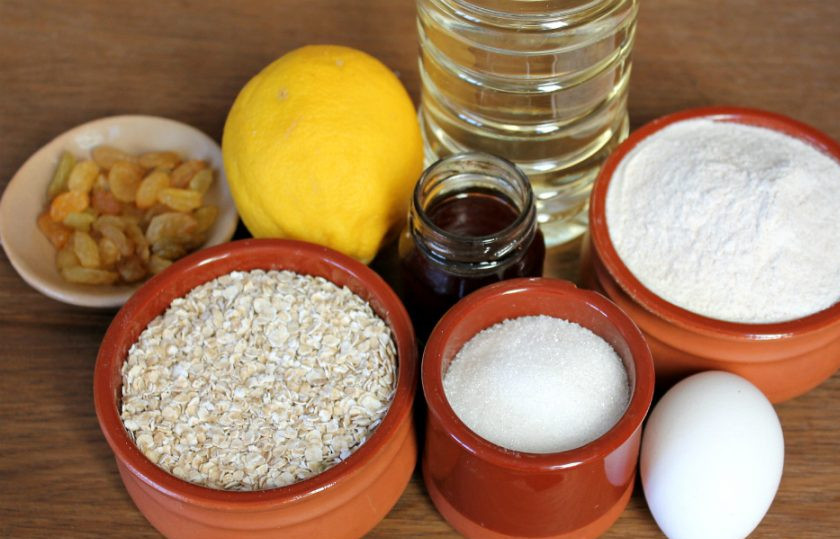 1. Этап. Овсяное печенье с цельнозерновой мукой: Подготовим ингредиенты.