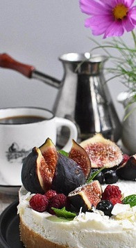 1. Этап. Чизкейк с инжиром и кокосом: Очень ароматный чизкейк!