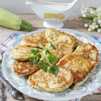 Оладьи из кабачков на ряженке