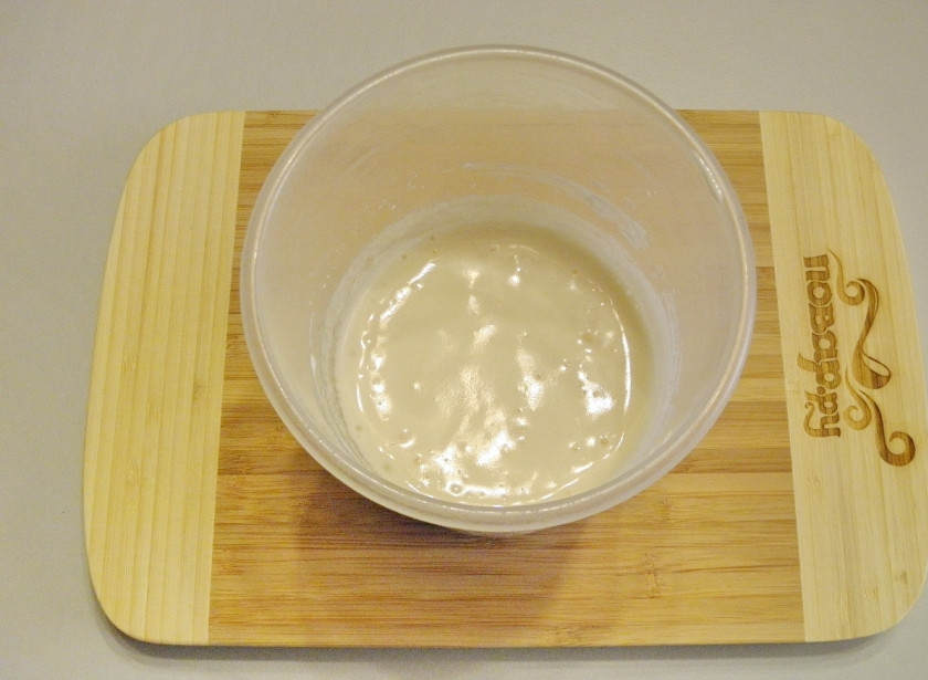 1. Этап. Панкейки на кислом молоке: Должно получиться вот так.