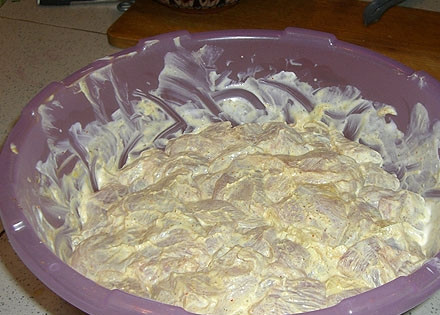 1. Этап. Шашлык с лимоном: Хорошо перемешать и дать настояться 2-3 часа.