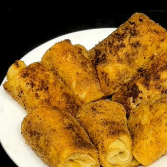 Блинчики с овощной начинкой в панировке