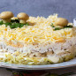Салат с картофелем, грибами и курицей
