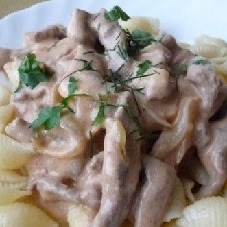 Бефстроганов с молоком