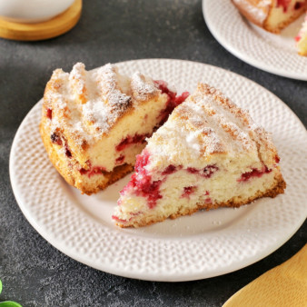 Шарлотка с брусникой