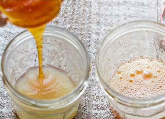 1. Этап. Зимний фруктовый салат: 3. Для заправки салата смешайте мед и соки лимона и лайма.