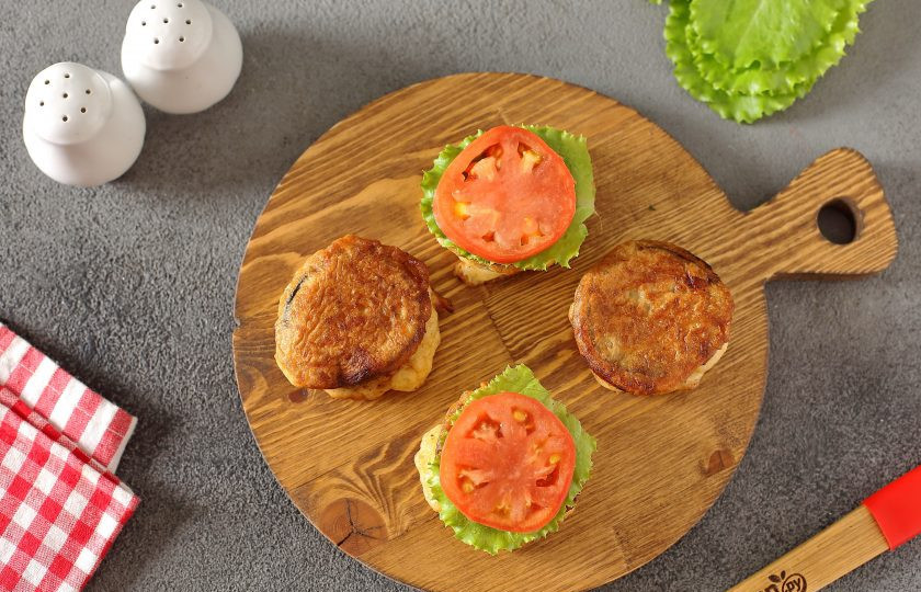 1. Этап. Баклажаны-бургеры: На каждый 