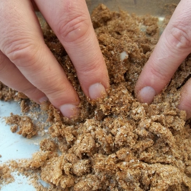 1. Этап. Сванская соль: Должна получиться вот такая сванская соль. По консистенции она похожа на мокрый песок. Хранить сванскую соль нужно в сухом прохладном месте в подходящей таре.