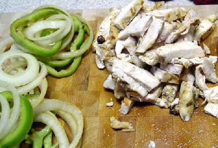 1. Этап. Фахитас с курицей: Кусочки куриного филе: