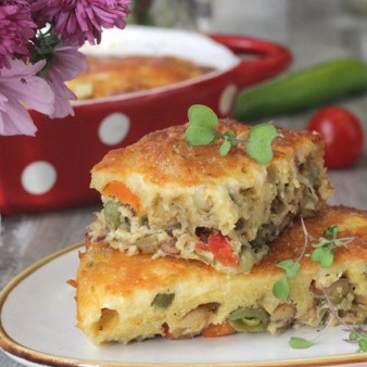 Овощная запеканка с полентой