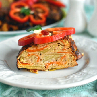 Запеканка-кугель из овощей с индейкой