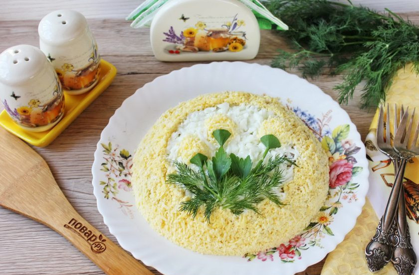 1. Этап. Салат Желтый одуванчик с кукурузой: Салат 