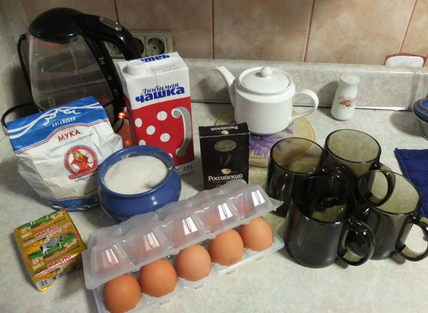 1. Этап. Кексики в кружке в микроволновке: Подготовьте ингредиенты.