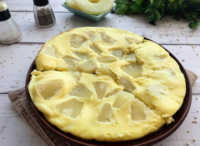 1. Этап. Омлет с ананасами: Омлет с ананасами готов. Приятного аппетита!