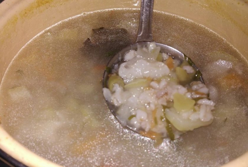 1. Этап. Диетический суп с овсянкой: 4. Когда овсянка начнет 