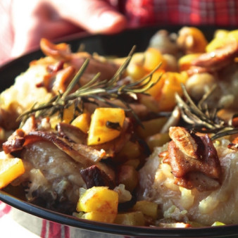 Куриное фрикасе с грибами по-женевски