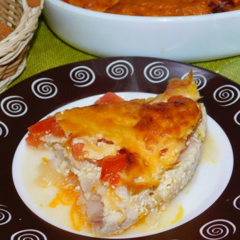 Рыба с овощами под сыром