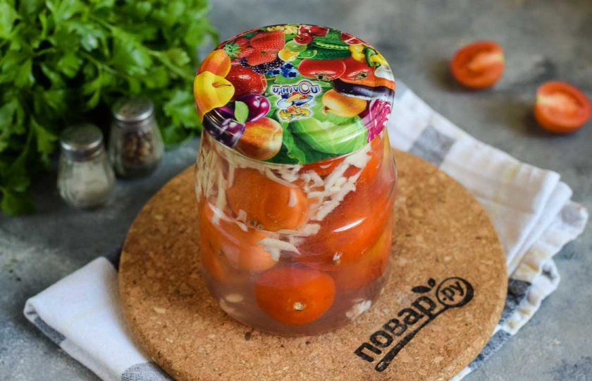 1. Этап. Помидоры Под снегом без уксуса: Удачных заготовок!